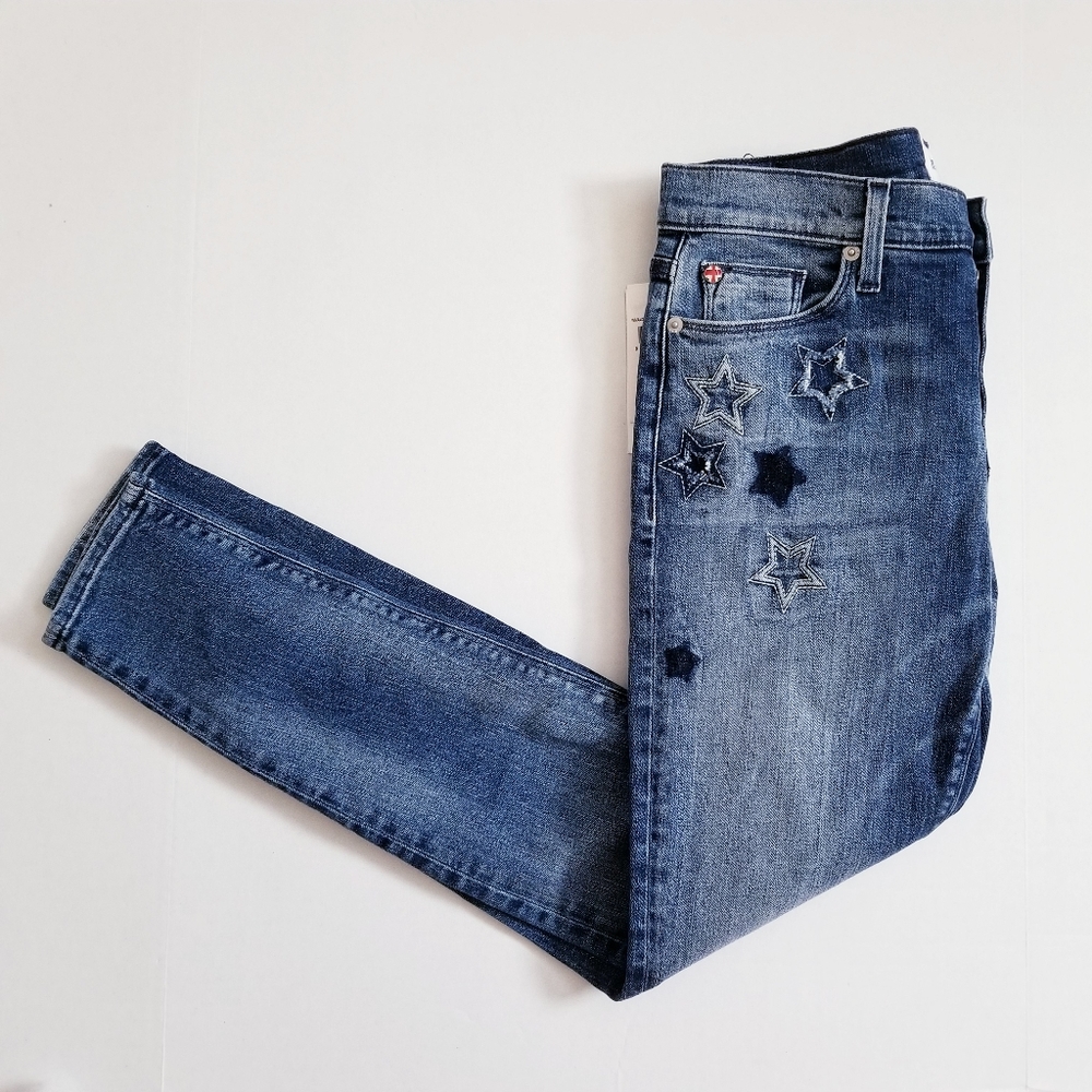 NWOT Hudson Nico Midrise Ankle Skinny Star Jeans